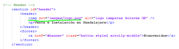 Paso 11 Incluir imagen de logotipo - como crear una pagina web en html Paso 11 Incluir imagen de logotipo - como crear una pagina web en html