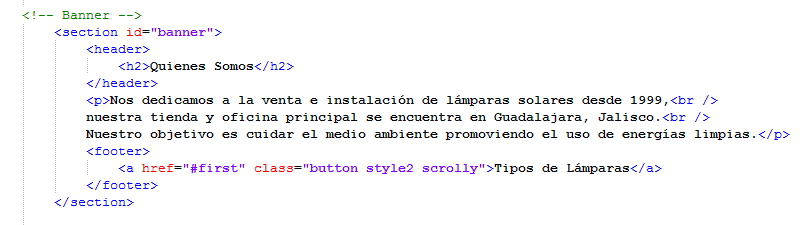Paso 6 codigo html para quienes somos - como crear una pagina web en html Paso 6 codigo html para quienes somos - como crear una pagina web en html