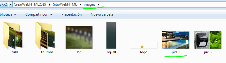 Paso 7 Buscar y sustituir imágenes pic01 en folder para sustituir - como crear una pagina web en html Paso 7 Buscar y sustituir imágenes pic01 en folder para sustituir - como crear una pagina web en html